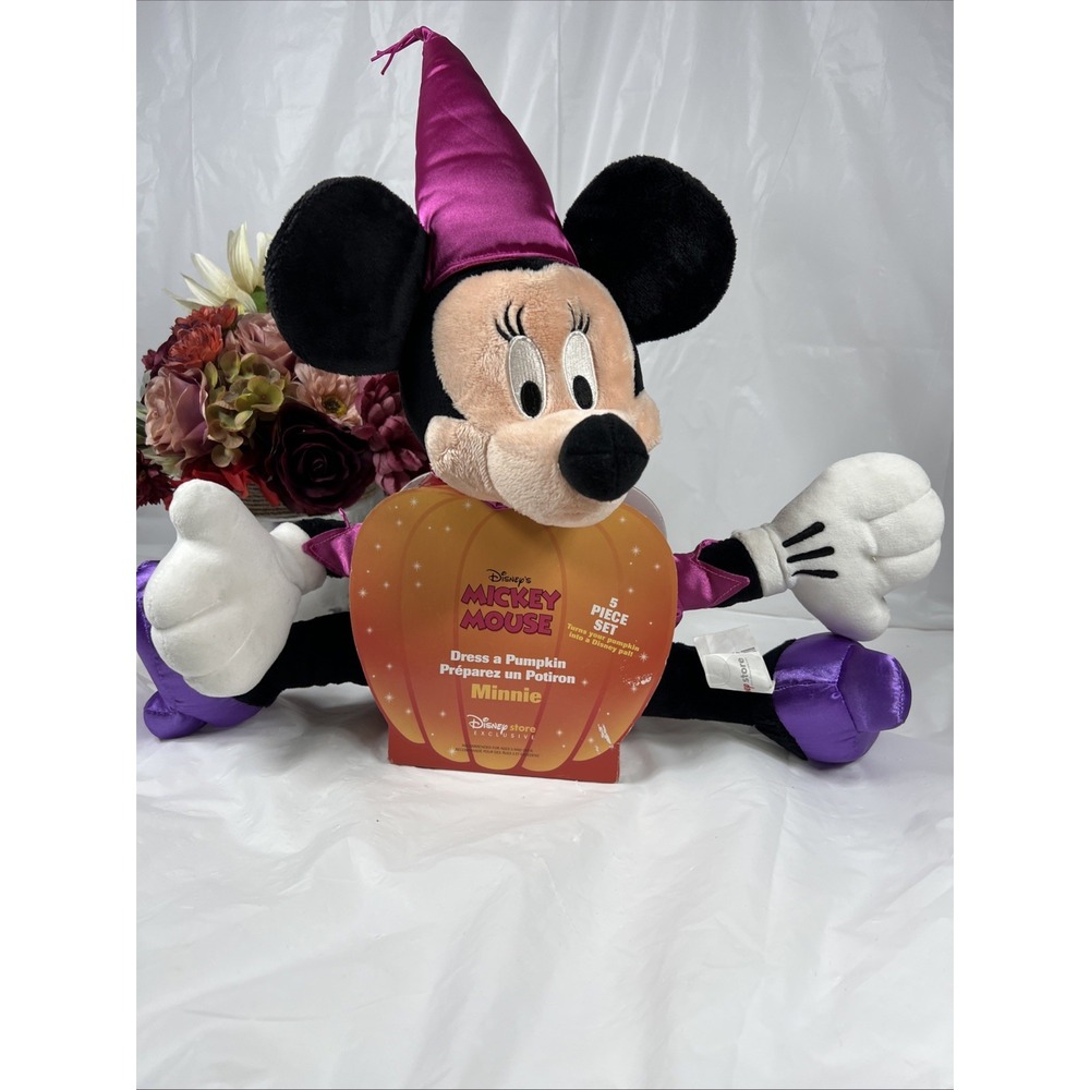 Disney Mickey Minnie Mouse‎ Halloween Plush Dress a Pumpkin 5 Piece Set NEW NIP